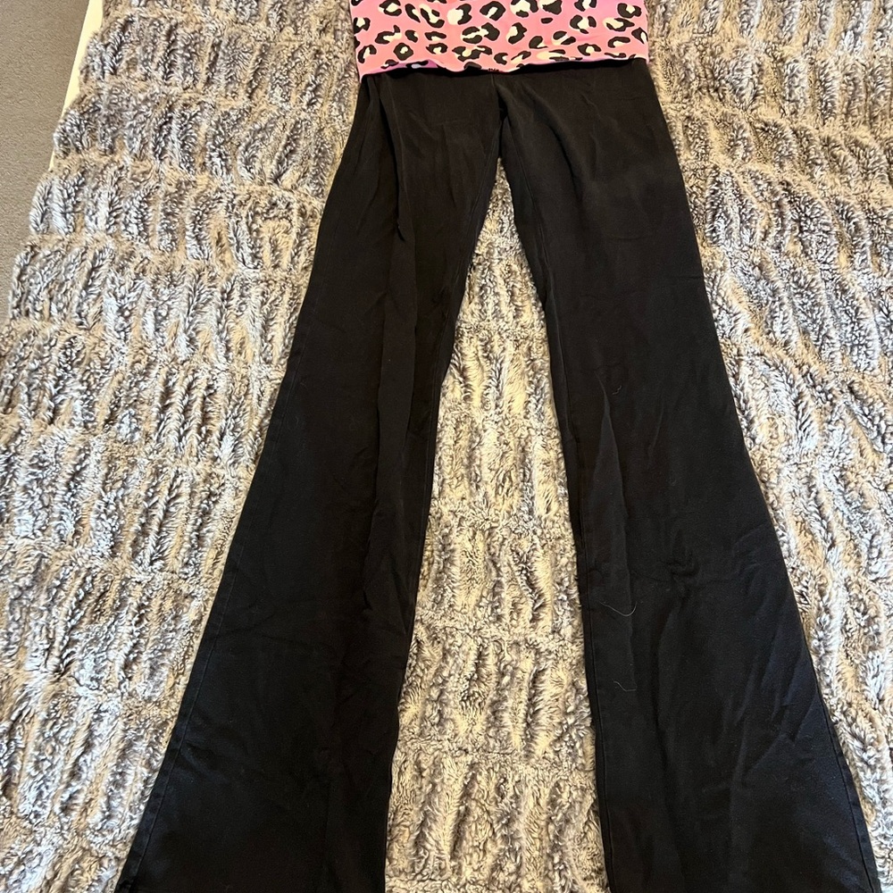 Pink Leopard Print Yoga Pants